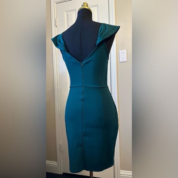 Lulus Love So Sweet Hunter Green Off-the-Shoulder Bodycon Dress || Size S - Picture 2 of 6